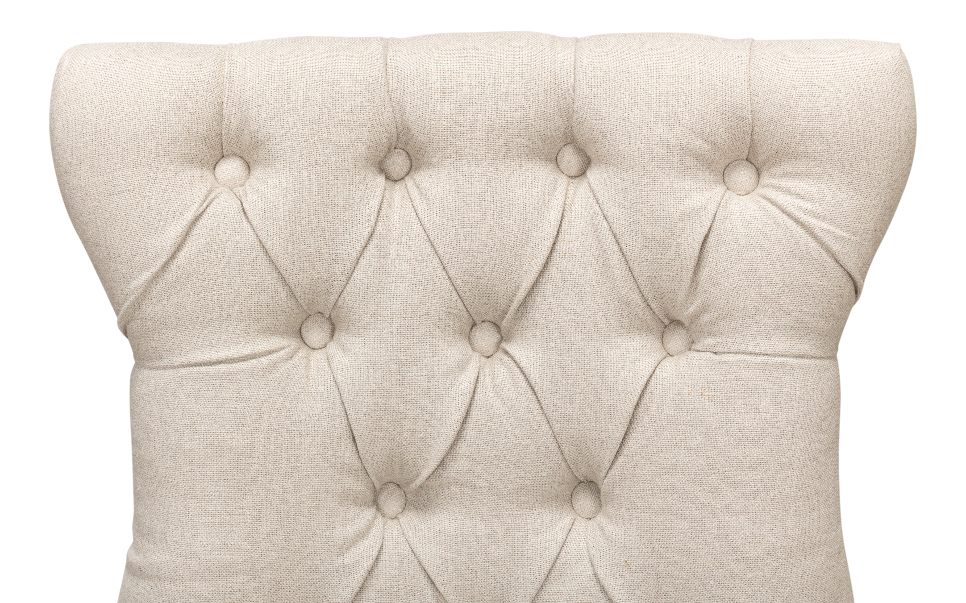 Sophie Side Chair, White Linen, Dining Chair by Sarreid, 20" length x 17" width x 38" height View 3