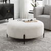 Arles Large Plush White Ottoman thumbnail 3