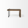 Maddox Set of 2 Brown Solid Wood Top Black Metal Base Nesting Coffee Tables thumbnail 8