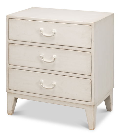 Willow 3 Drawer Commode  Antique White