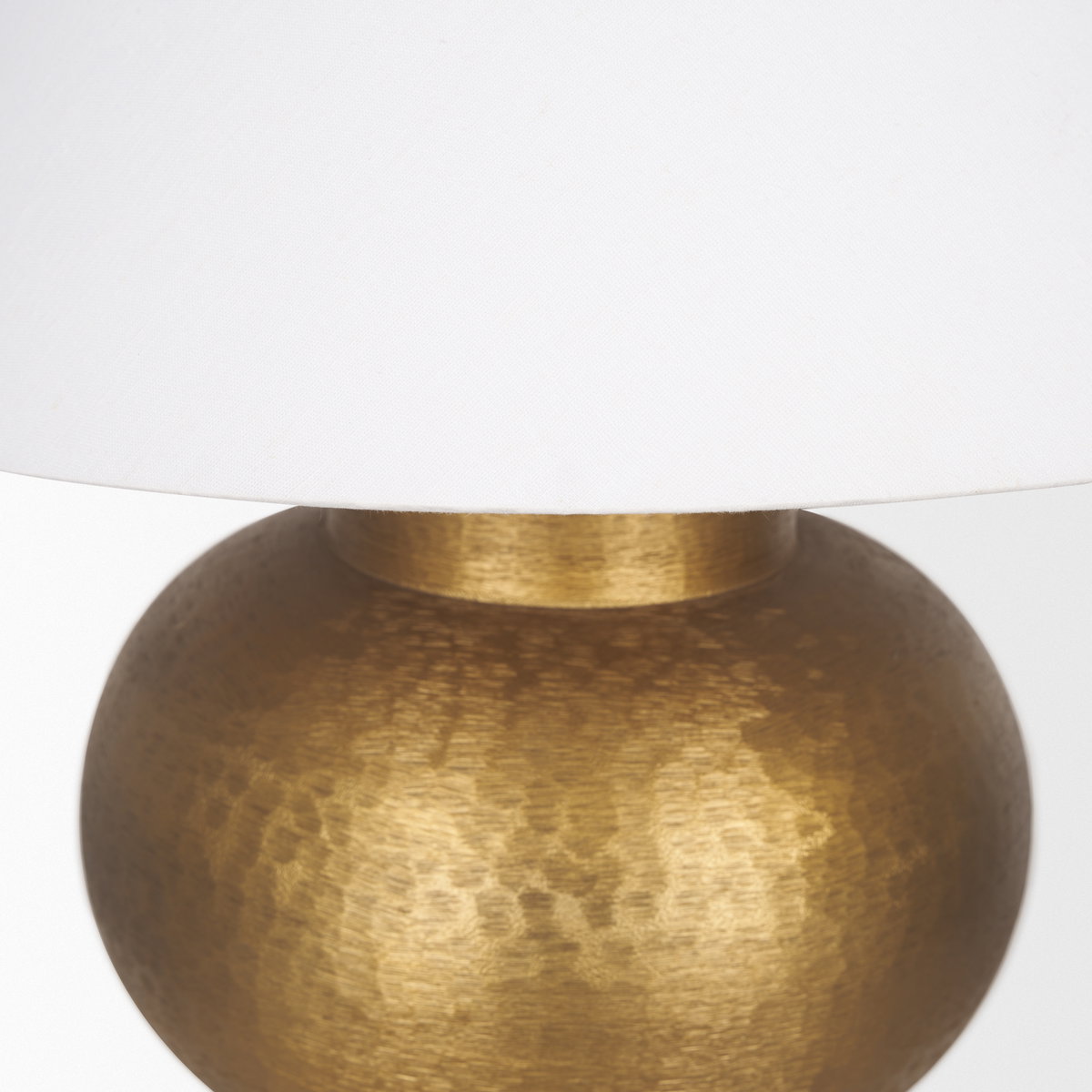 Salaah Antique Gold Brushed Metal with Cream Shade Table Lamp, by Mercana, 19.5" length x 19.5" width x 26" height View 6