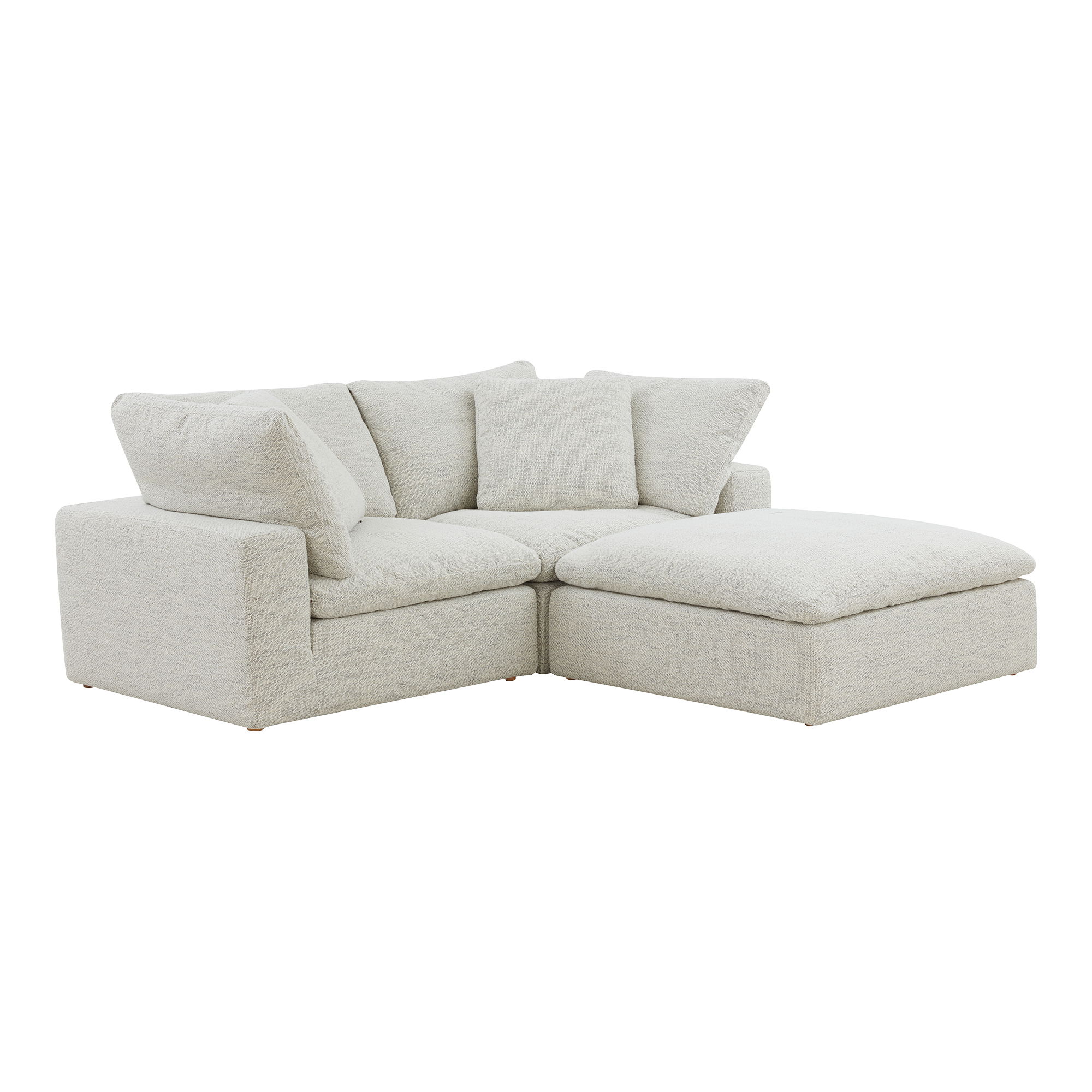 Clay Nook Modular Sectional Coastside Sand, Sectional Sofa by Moe's Home, 89" width x 32" height x 89" depth View 2