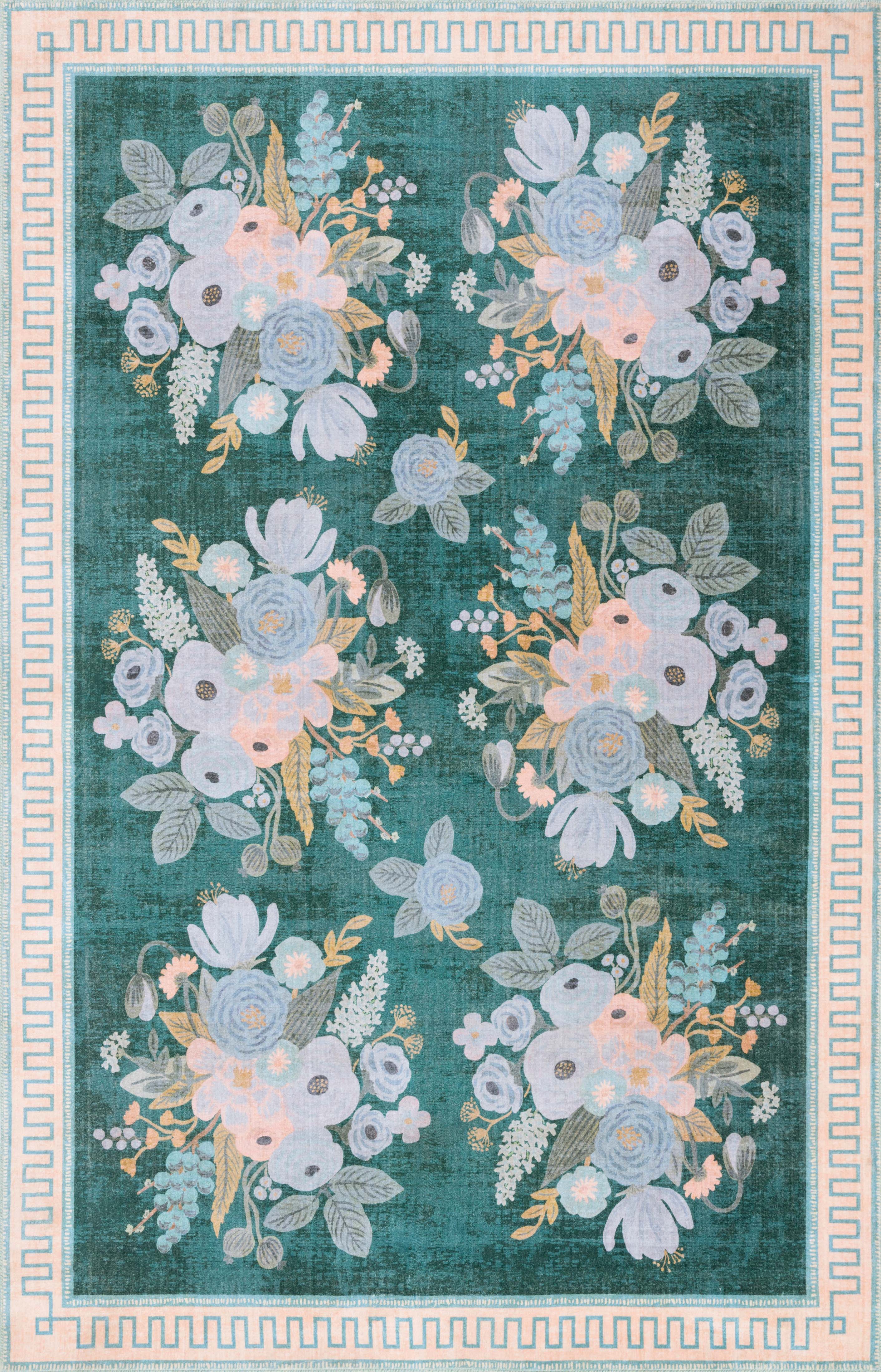 Rifle Paper Co. x Loloi Jardin Rug, 1'6" length x 1'6" width View 1