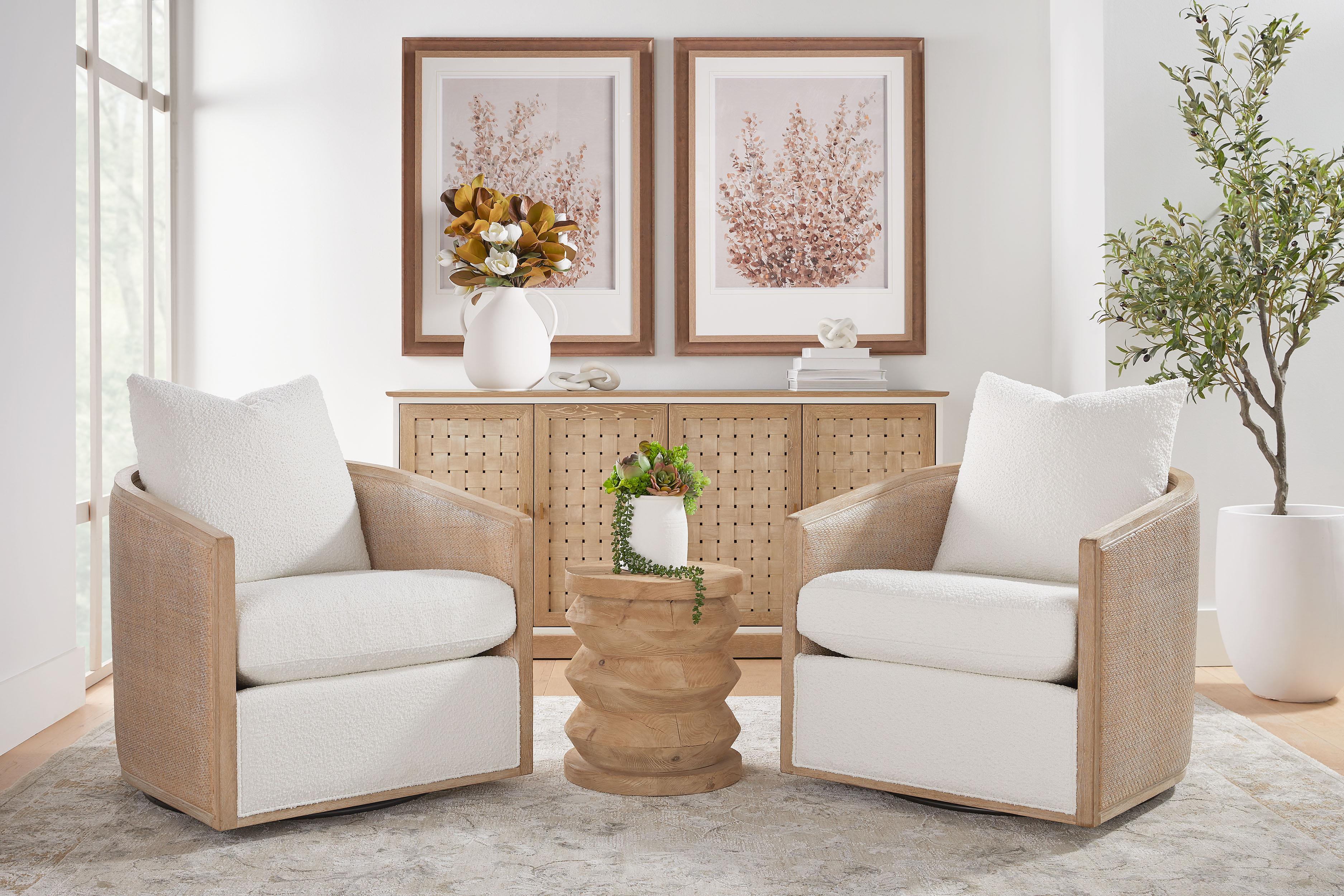 McGuire Swivel Club Chair, Accent Chair by Essentials for Living, 30" width x 35" height x 34.25" depth View 12