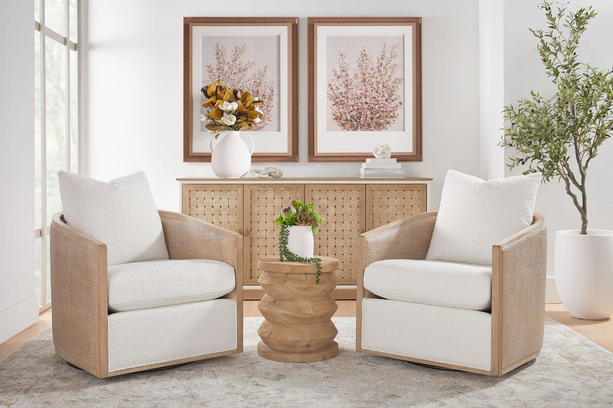 McGuire Swivel Club Chair, Accent Chair by Essentials for Living, 30" width x 35" height x 34.25" depth View 12