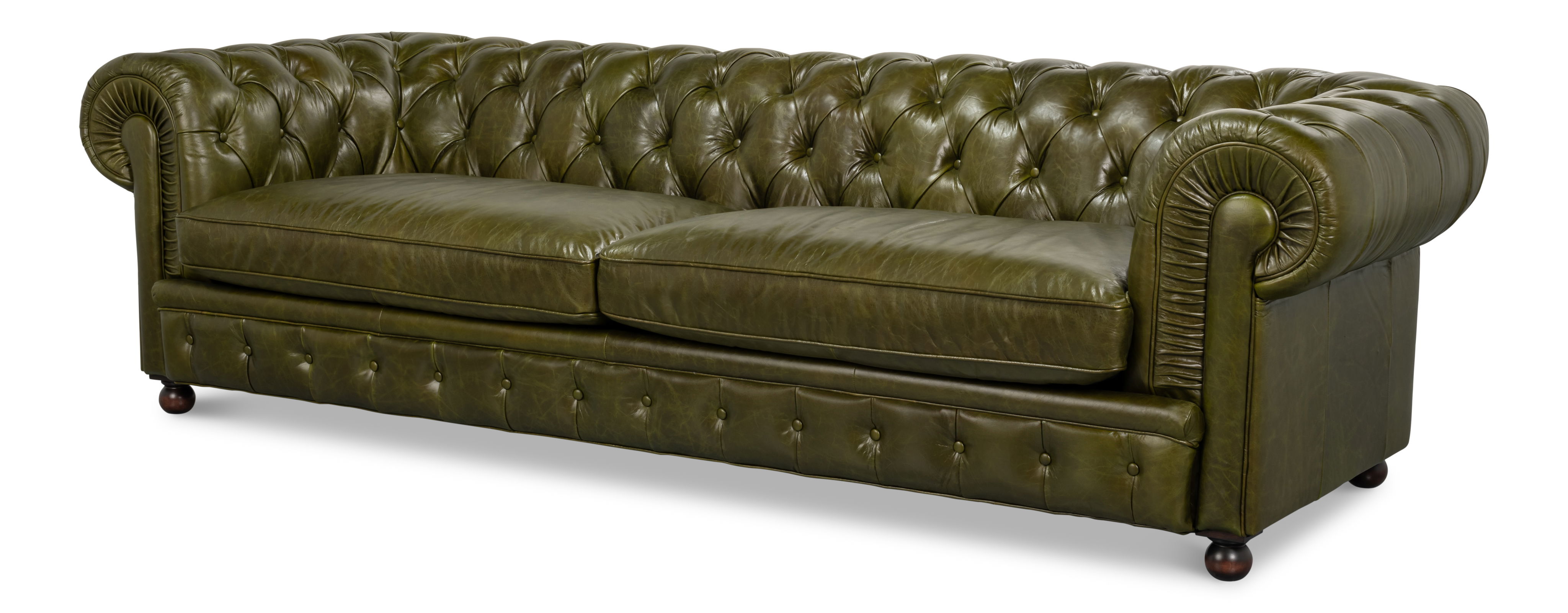 Savile Leather Sofa, Green large image 