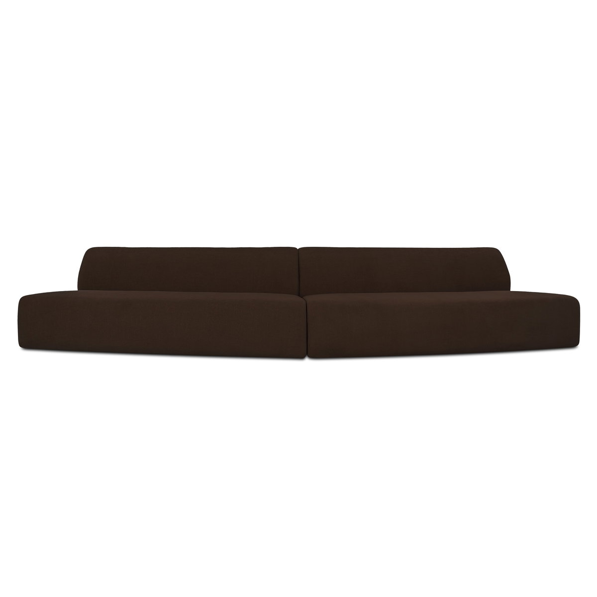 Naomi 2 Piece Convex Modular Sectional Dark Brown, Sectional Sofa by Moe's Home, 161.4" width x 28.3" height x 39" depth View 1