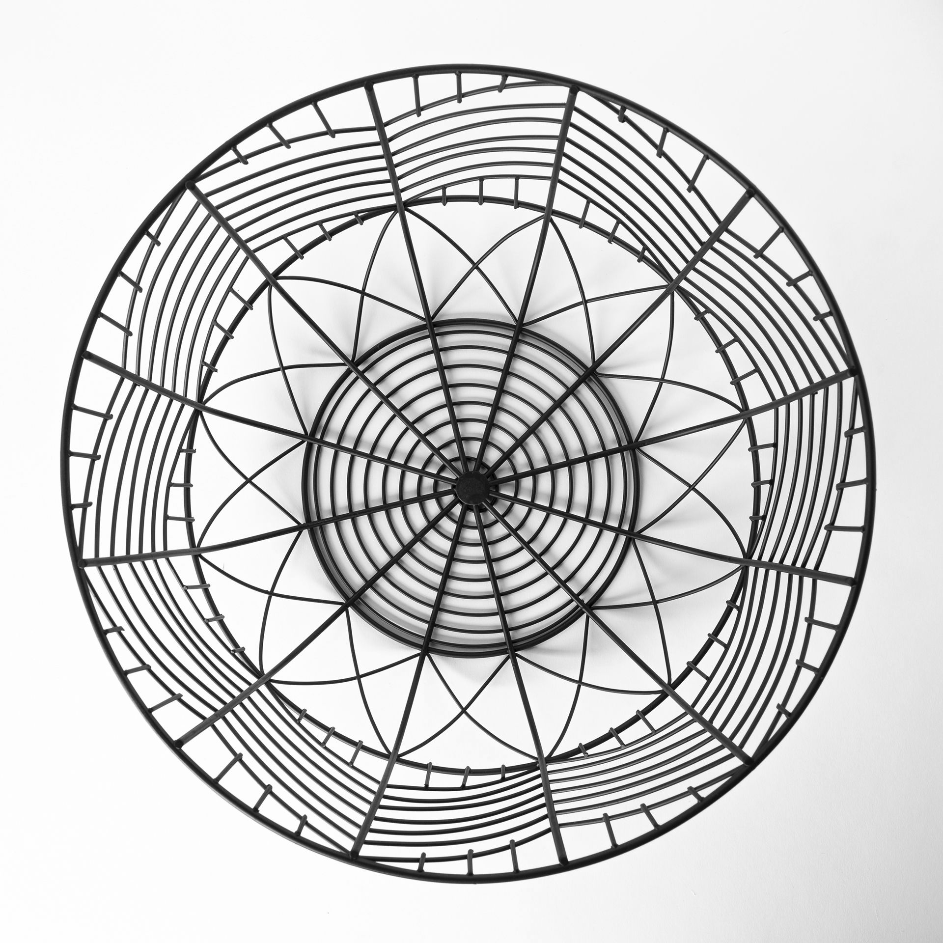 Idris Set of 2 Black Metal Geometric Mesh Bowls, Decorative Bowl by Mercana, 12.01" length x 12.01" width x 8.66" height View 6