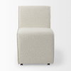 Damon Barrel Back Dining Arm Chair | Cream Fabric with Caster Base, Dining Chair by Mercana, 20.47" length x 27.17" width x 31.3" height thumbnail 7