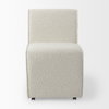 Damon  Fully Upholstered Cream-Toned Fabric Dining Chair on Casters, by Mercana, 20.47" length x 27.17" width x 31.3" height thumbnail 7