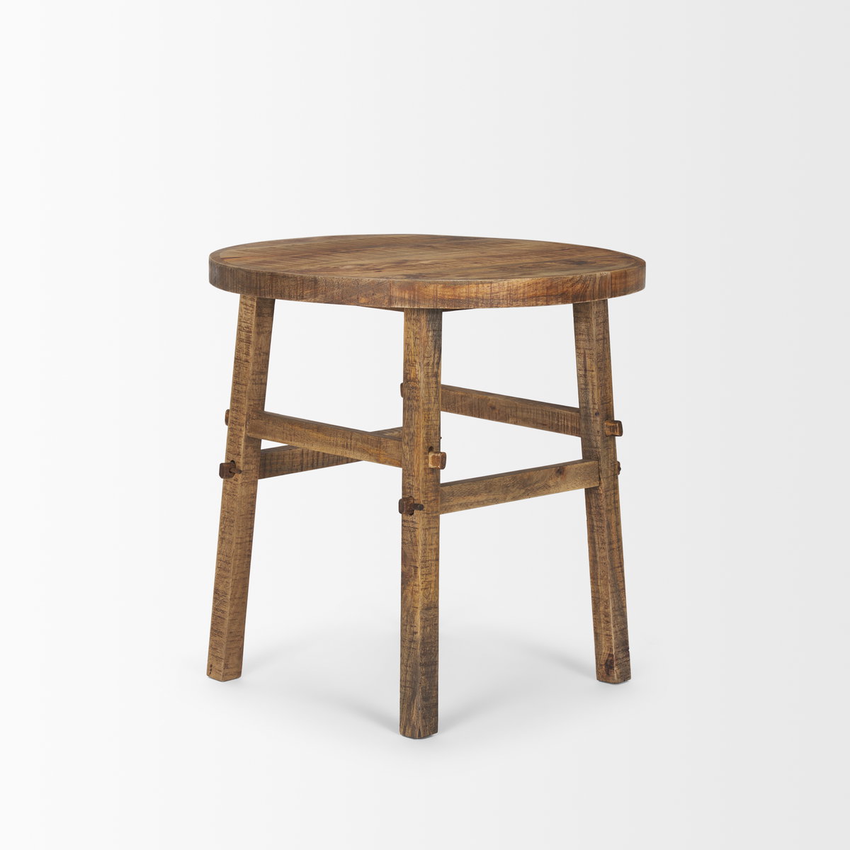 Rosie Large Brown Wood End Table, Side & End Table by Mercana, 26" length x 26" width x 26" height View 3