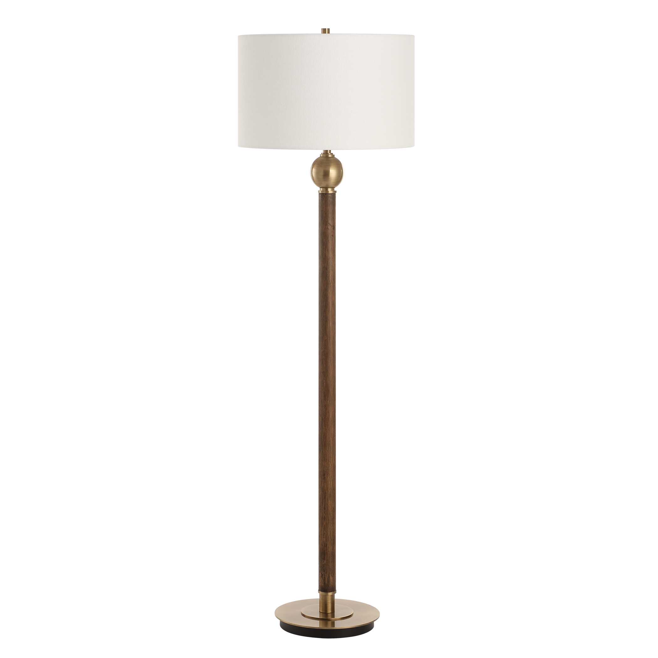 Keros Dark Oak Floor Lamp, by Uttermost, 18" width x 62" height x 18" depth View 5