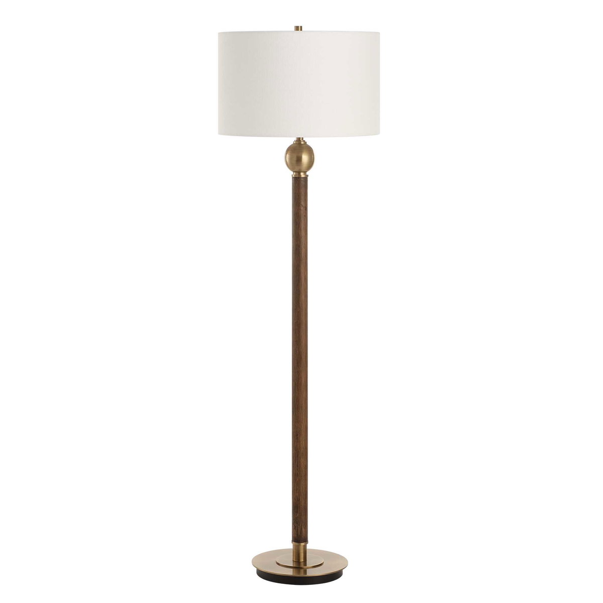 Keros Dark Oak Floor Lamp, by Uttermost, 18" width x 62" height x 18" depth View 5
