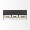 Bergen  Dark Gray Fabric with Light Brown Wooden Base Accent Bench, Benche by Mercana, 60" length x 19" width x 25.5" height thumbnail 6
