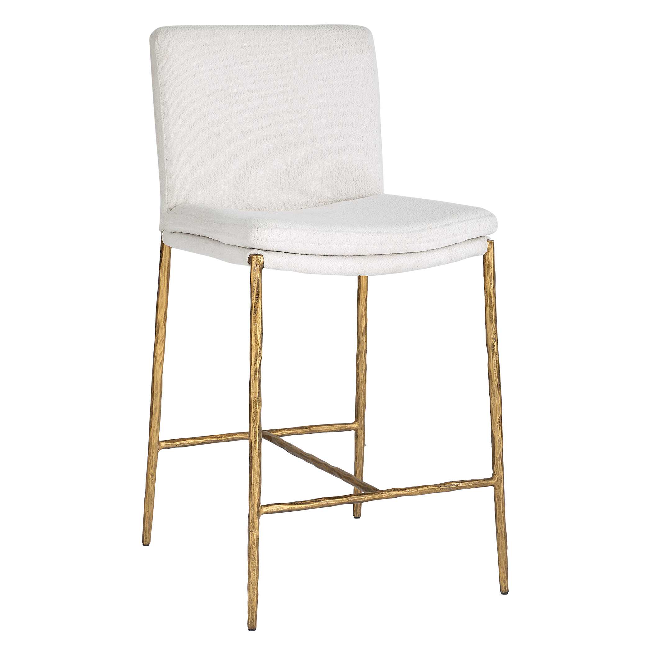 Ascend White Counter Stool, Furniture by Uttermost, 18.25" width x 38.75" height x 21.75" depth View 5