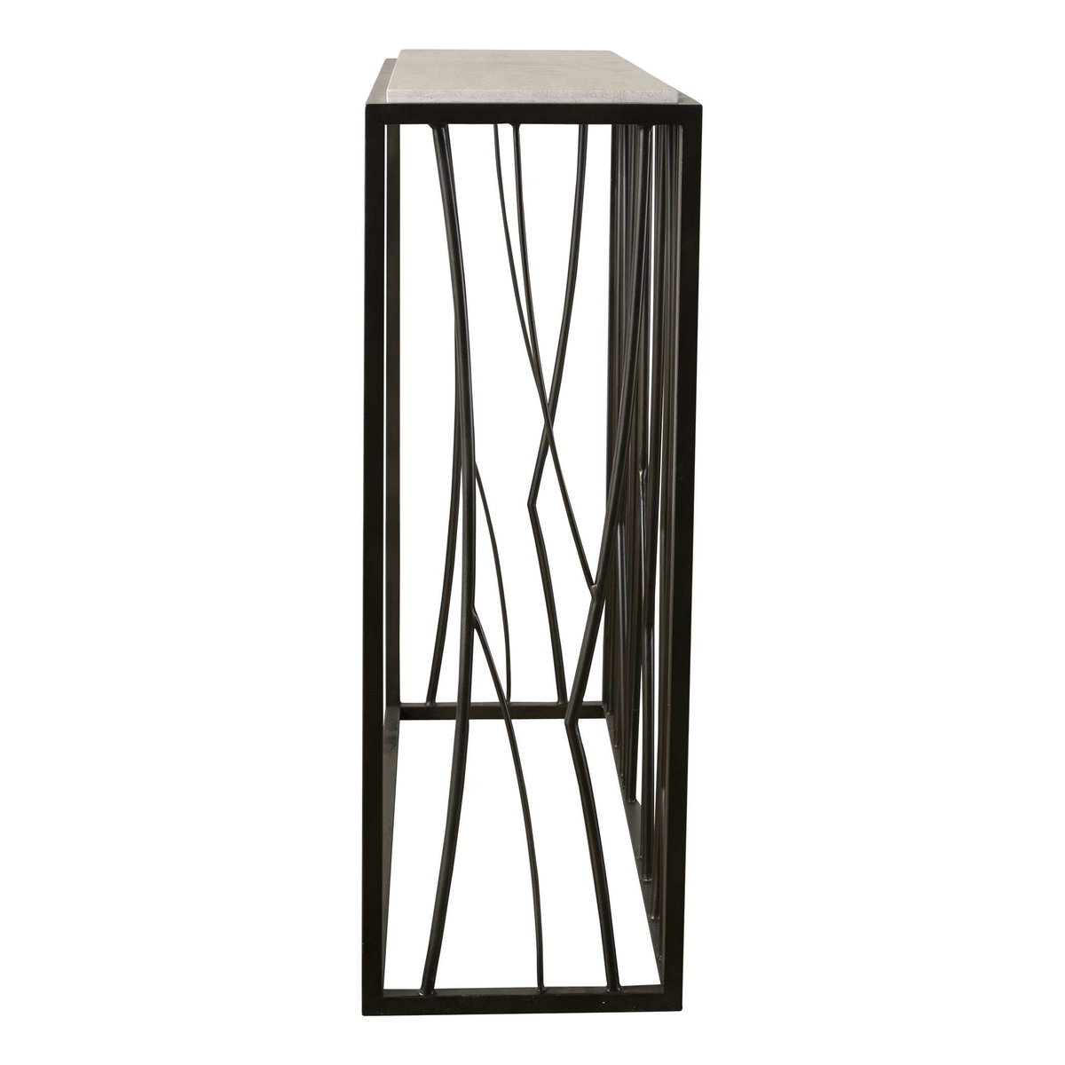 Reed Travertine Console Table, Furniture by Uttermost, 36" width x 35" height x 12" depth View 5