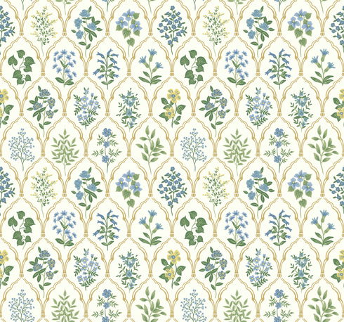 Hawthorne Blue & Green Wallpaper