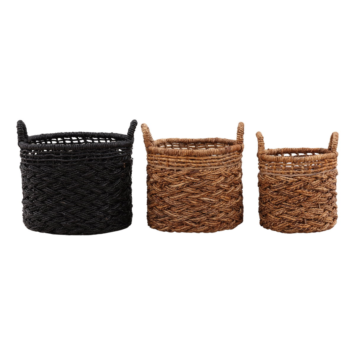 Fitzroy Basket Set of 3 Black, Bins & Basket by Dovetail, 19.6" width x 18.9" height x 19.69" depth View 1