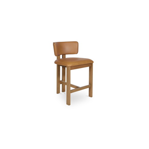 Morel Counter Stool Brown Leather