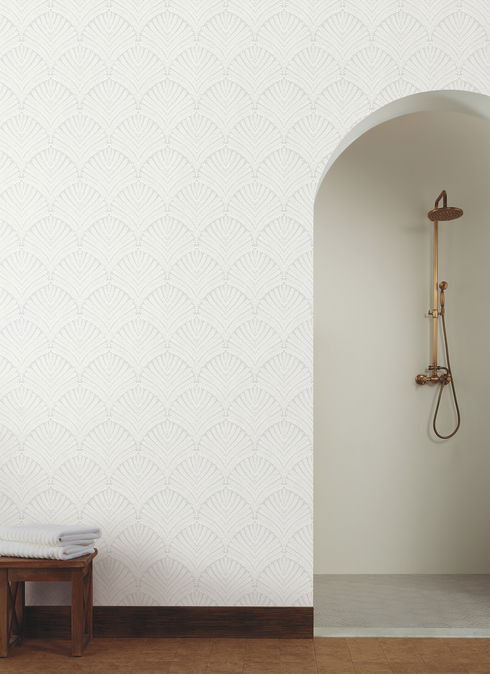 Beachcomber Light Grey & White Wallpaper