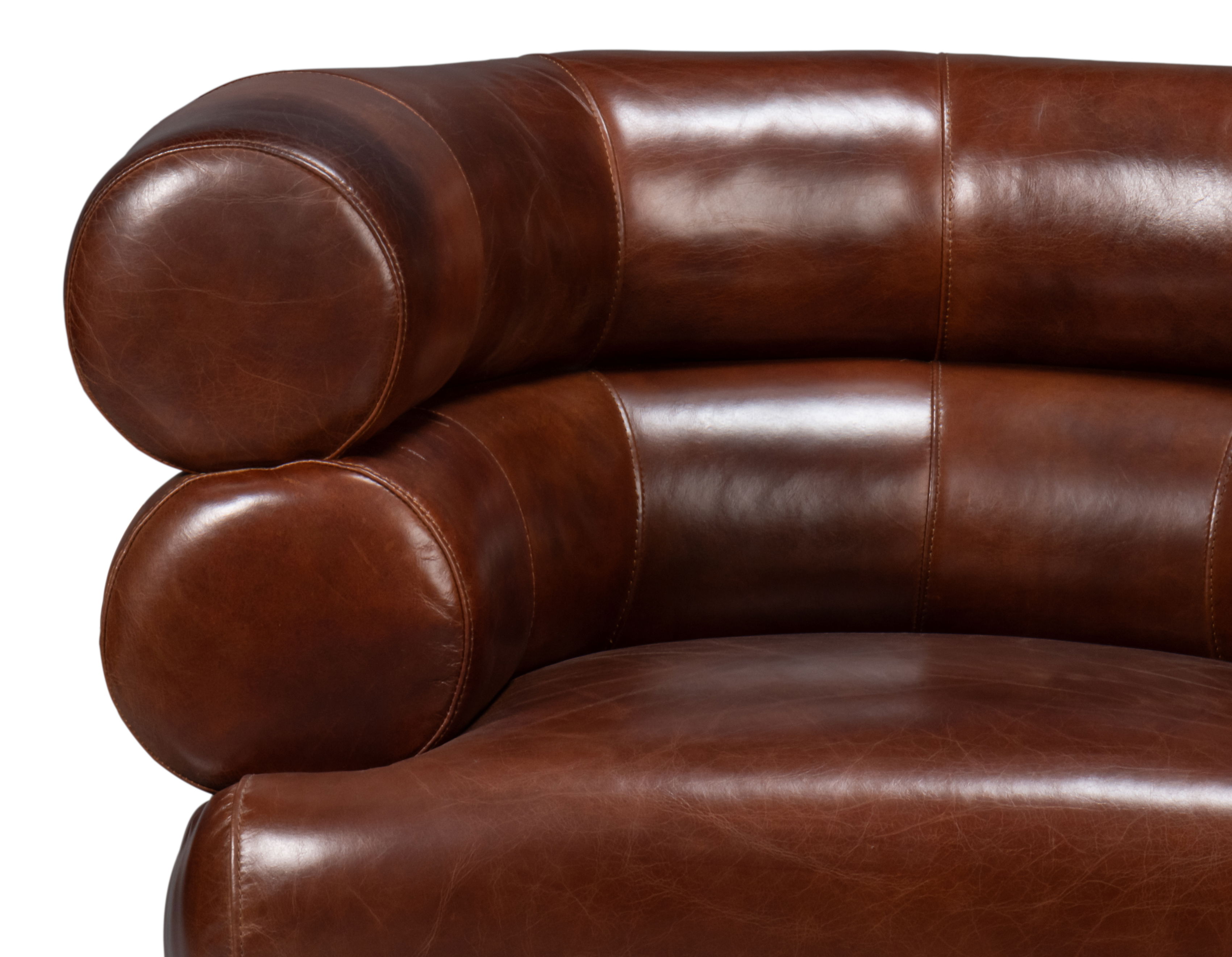 Rondo Leather Swivel Chair Brown large image 