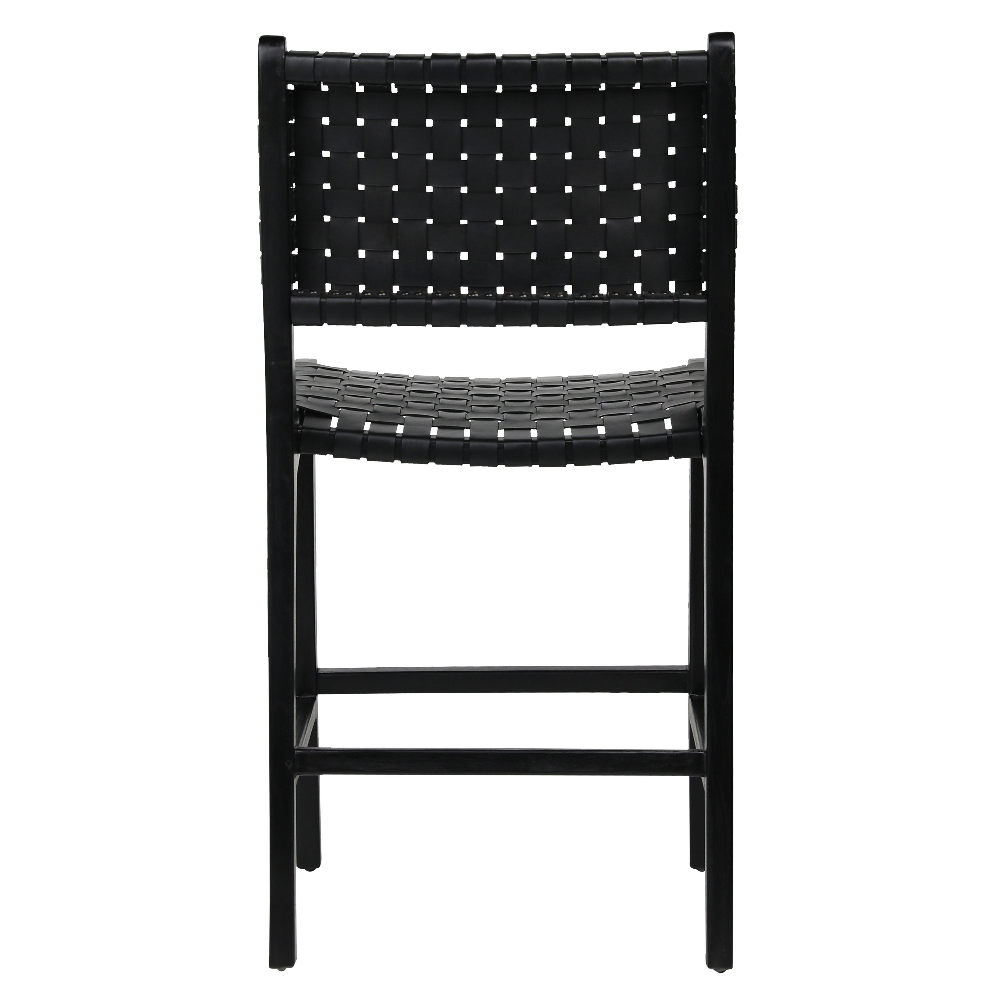 Dale Counter Stool Black Leather Black Frame, Counter & Bar Stool by Dovetail, 20" width x 41" height x 22.5" depth View 4