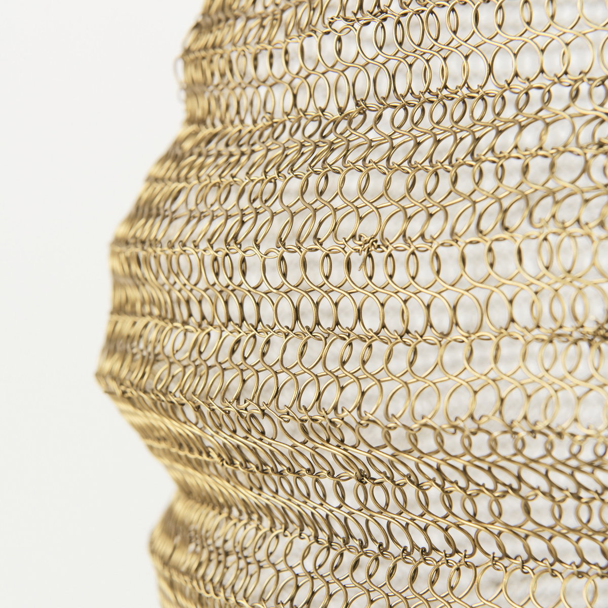 Halycon  Gold Mesh and Iron Pendant Light, by Mercana, 16" length x 16" width x 20" height View 7