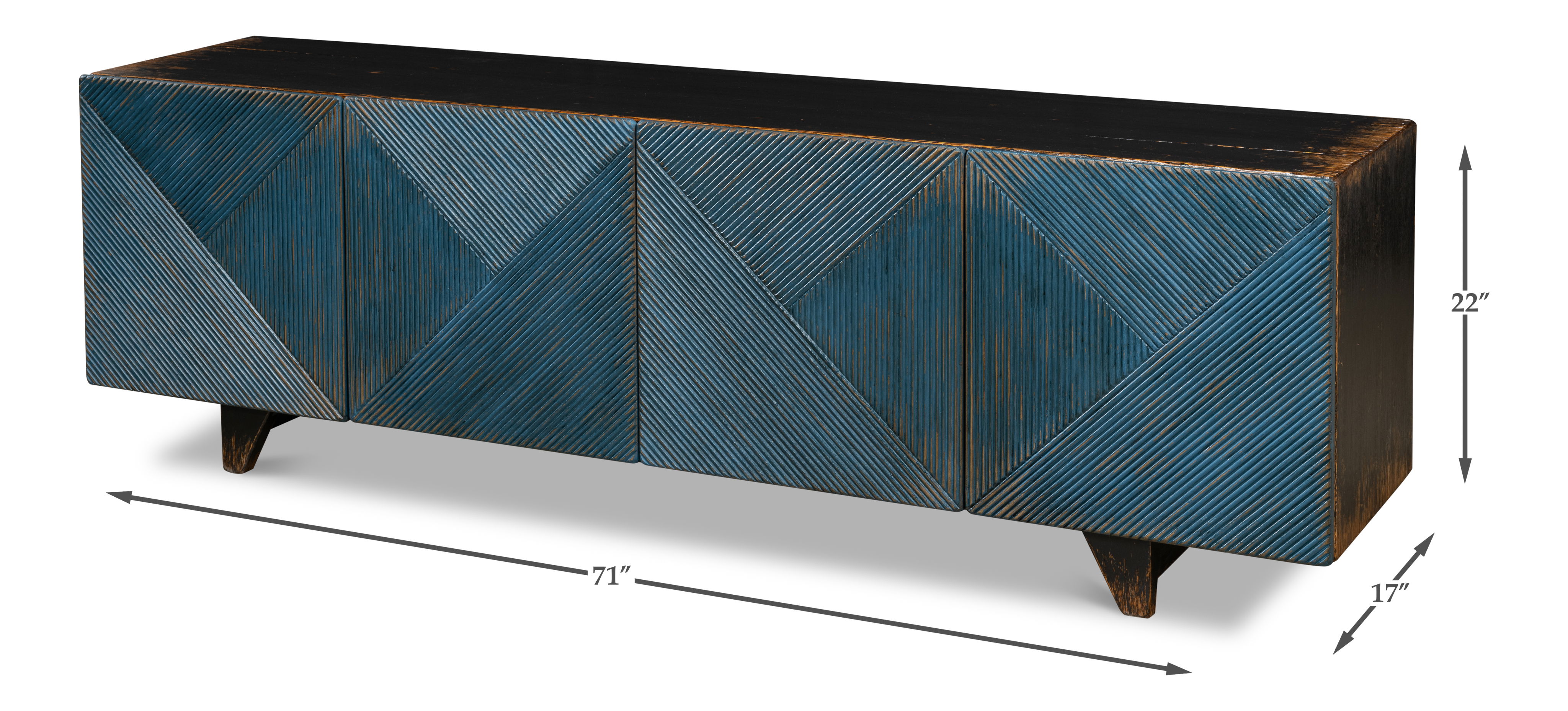 Low Wall Console For Tv, Blue large image 