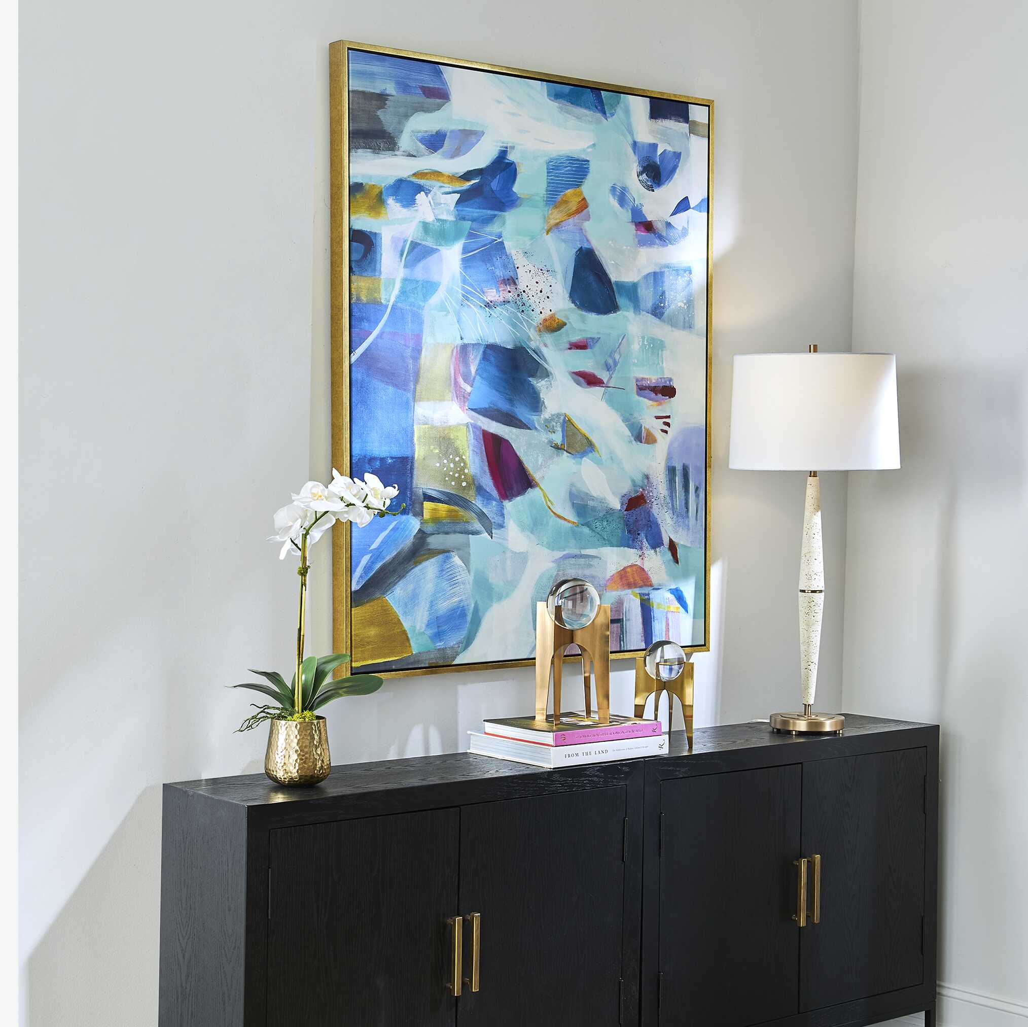 The Story Of Water Abstract Art, Painting by Uttermost, 43.5" width x 54.5" height x 2" depth View 4