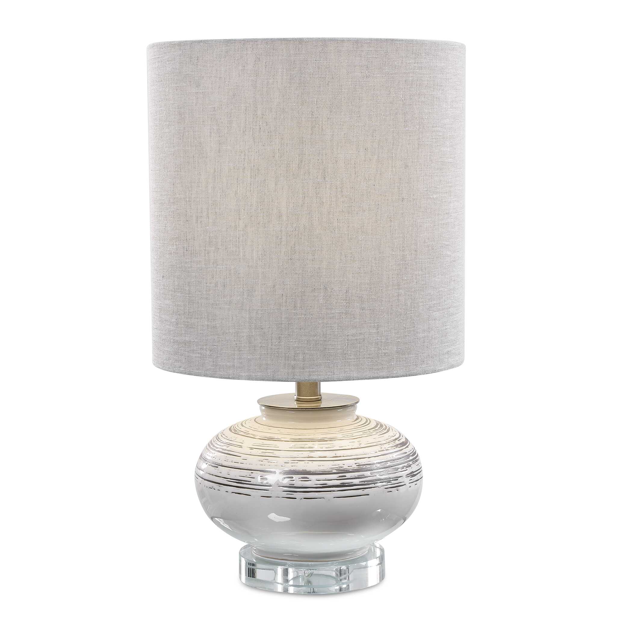 Lenta Off-White Accent Lamp, by Uttermost, 12" width x 20.5" height x 12" depth View 1