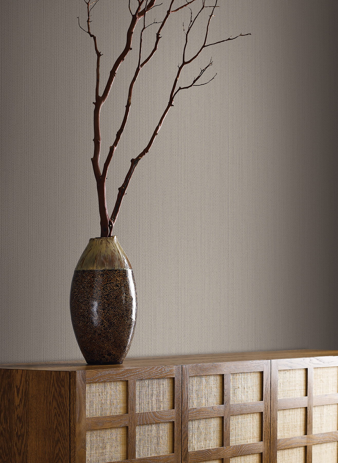 Dutch Braid Taupe Wallpaper, by York Wall, 33' length x 1'8.9" width x 0.02" depth View 2