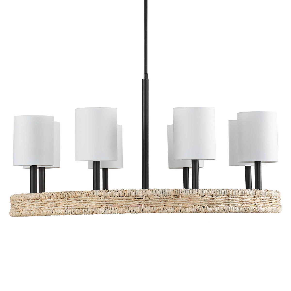 Faiyam 8 Light Rattan Chandelier, by Uttermost, 36.5" width x 18.25" height x 36.5" depth View 4