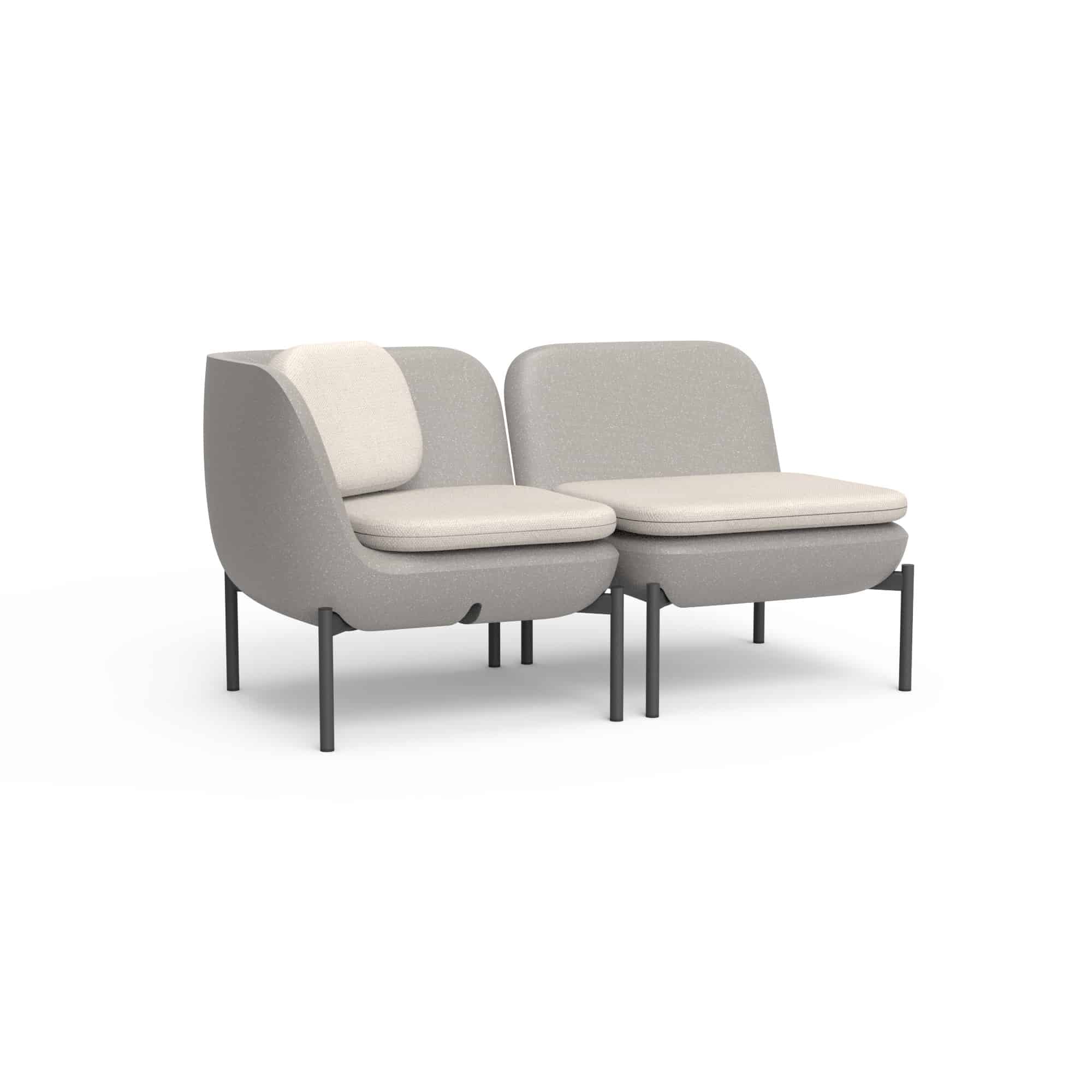 Inou Elements Modular Chaise, Outdoor Furniture by Crescent Garden, 4'5.3" width x 2'2.4" height x 2'3.8" depth View 5