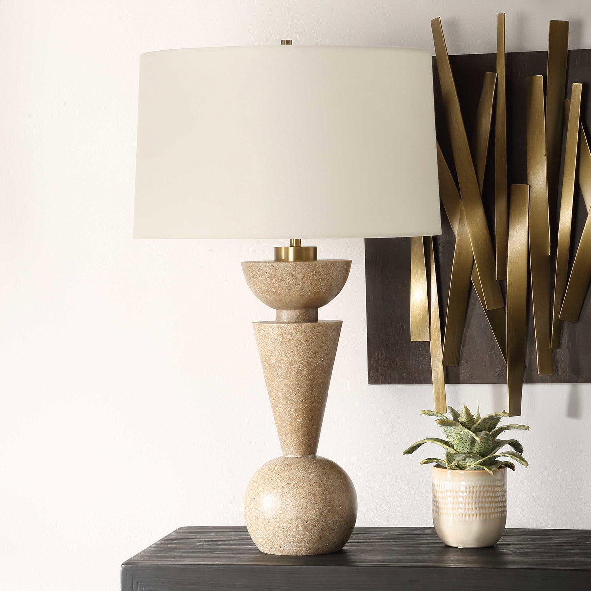 Cullum Geometric Table Lamp, by Uttermost, 1'5" width x 2'4.25" height x 1'5" depth View 4