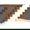 Maddox  40.0L x 18.5W x 32.75H Brown Solid Wood Black Metal 2 Door Accent Cabinet thumbnail 0