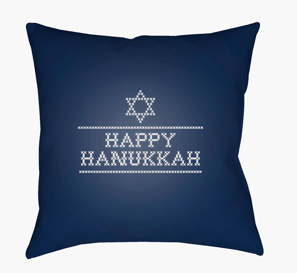 Happy Hannukah II Accent Pillow, Decorative Pillow by Surya, 18" length x 18" width