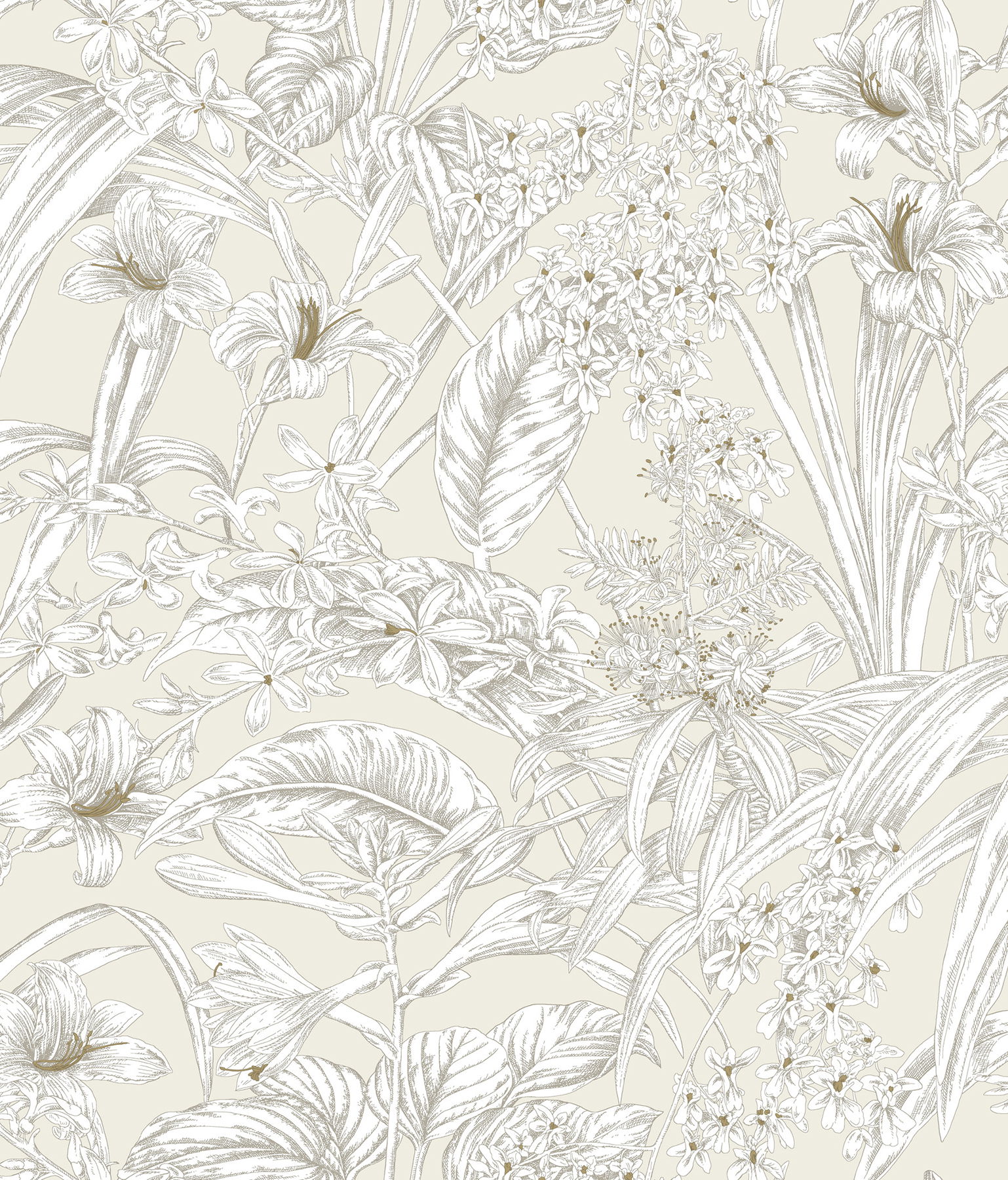 Orchid Conservatory Toile Beige & Taupe Wallpaper large image 