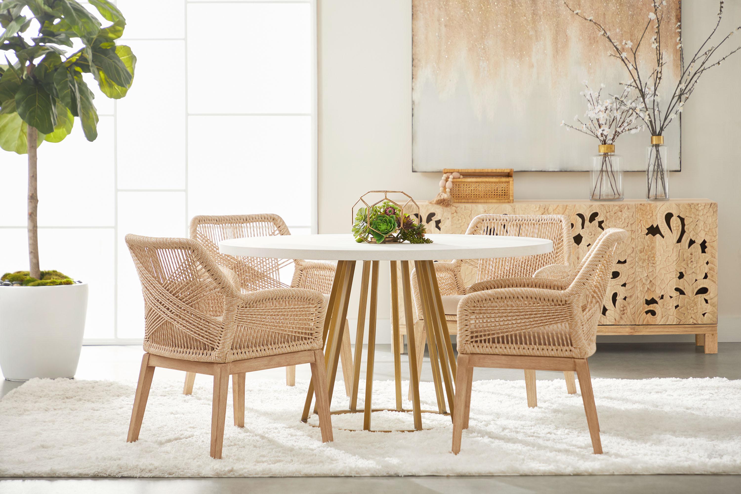 Turino 54' Round Dining Table Concrete Top, by Essentials for Living, 54" width x 1.5" height x 54" depth View 7