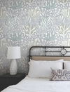 Coral Leaves Blue & Aqua Wallpaper, by York Wall, 27' length x 2'3" width x 0.02" depth thumbnail 2