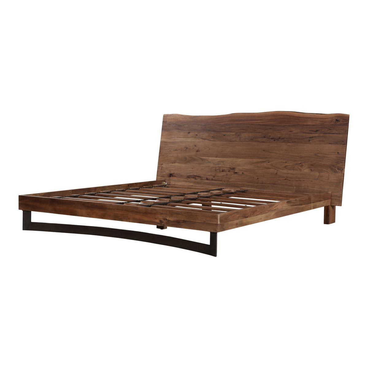 Bent King Size Bed Brown, by Moe's Home, 87" width x 42" height x 89" depth View 4