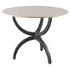 Veneto 40' Round Dining Table | Modern | White Marble & Black Metal | Seats 4, by Mercana, 40" length x 40" width x 30" height thumbnail 1