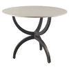 Veneto 40' Round White Marble Top with Black Metal Base Dining Table, by Mercana, 40" length x 40" width x 30" height thumbnail 1