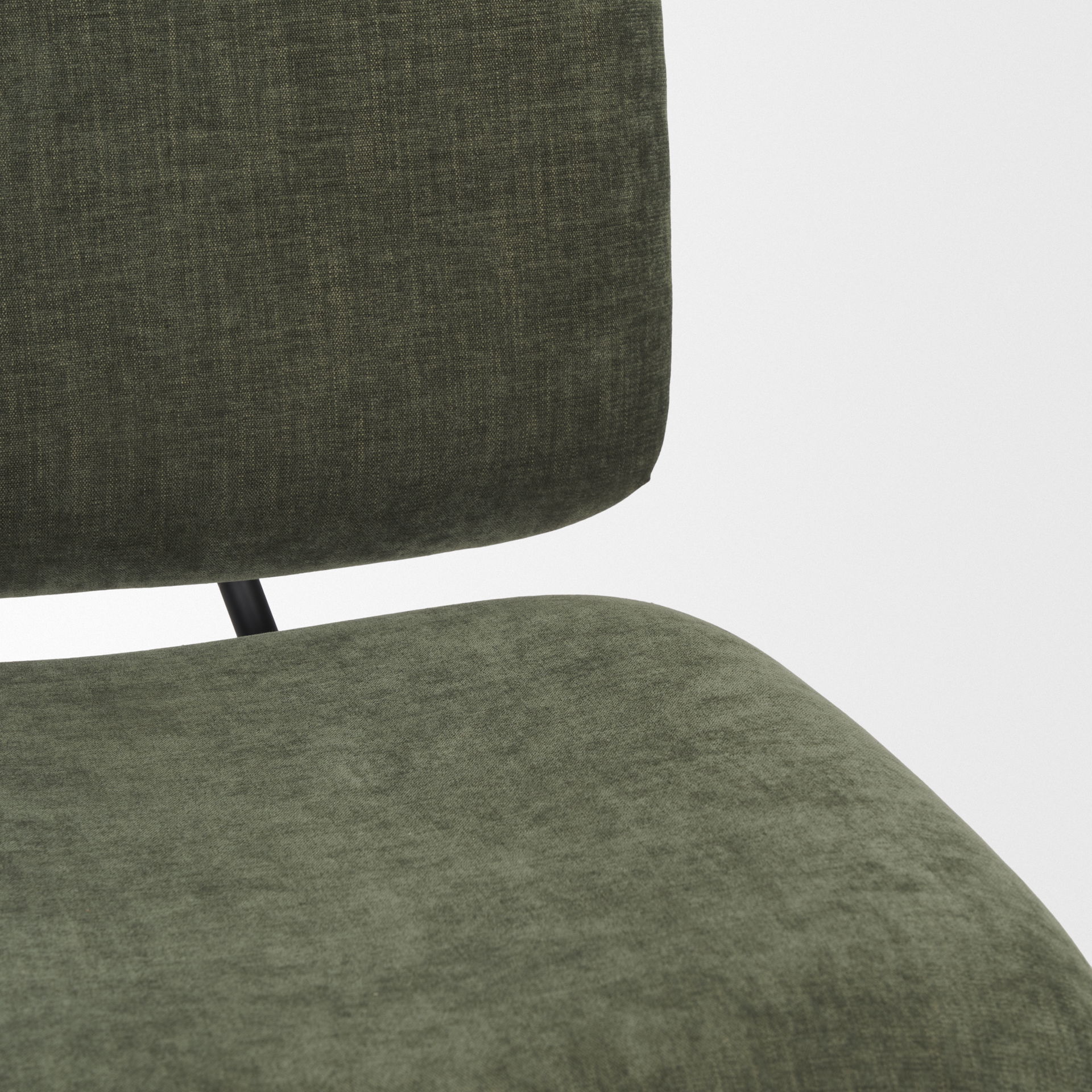 Nora Forest Green Fabric with Matte Black Metal Legs Accent Chair large image 