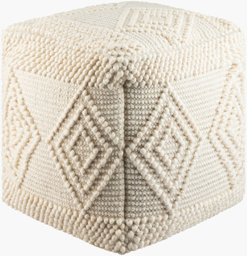 Hygge Pouf, Ottoman by Surya, 18" width x 18" height