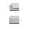 Rue Corner Chair Off White, Sectional Sofa by Moe's Home, 40.6" width x 23.6" height x 40.6" depth thumbnail 6