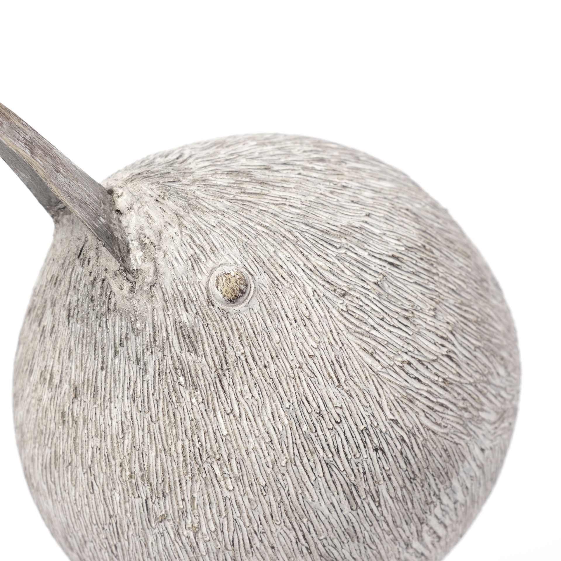 Snipe I 6L x 6W Off-White Resin Bird Ornament with Metal Feet large image 