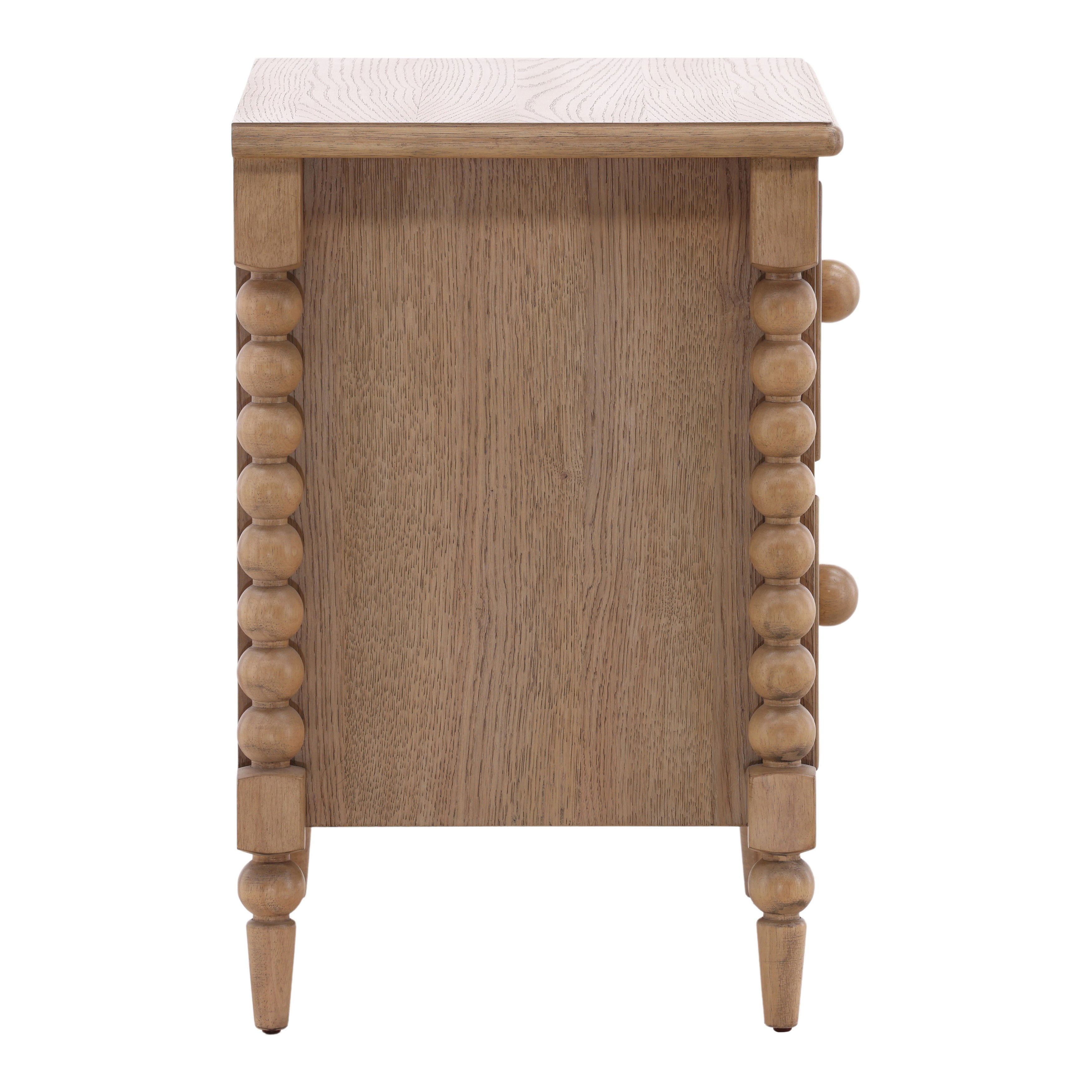 Marcellina Nightstand Natural, by Dovetail, 28" width x 27" height x 17.75" depth View 3