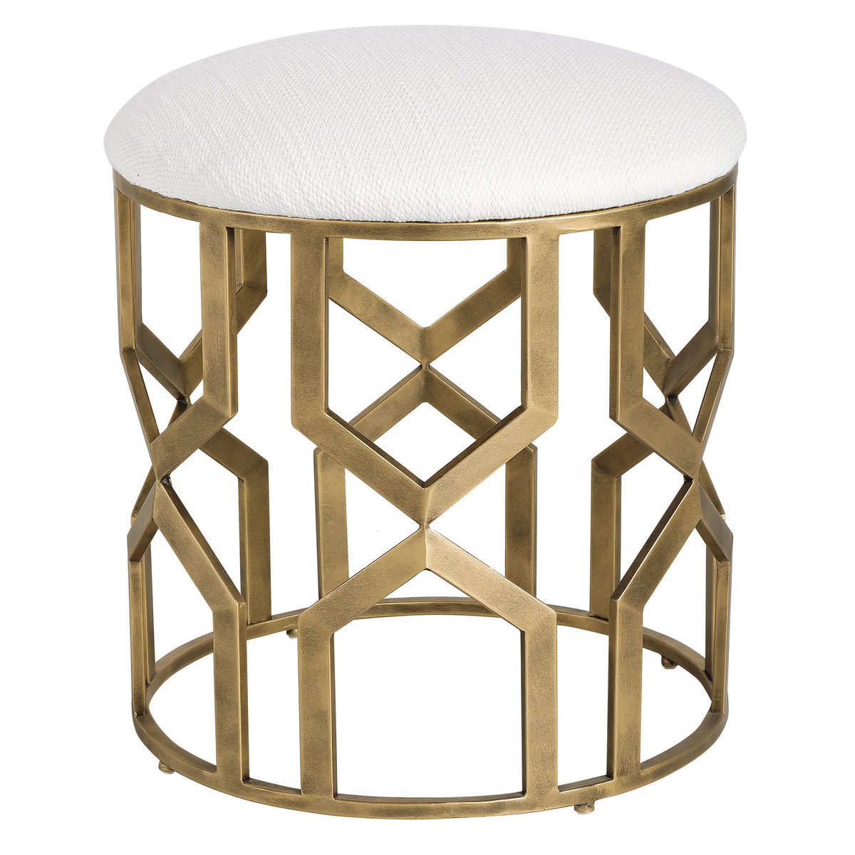 Trellis Geometric Accent Stool, Low Stool by Uttermost, 18" width x 20.5" height x 18" depth View 1