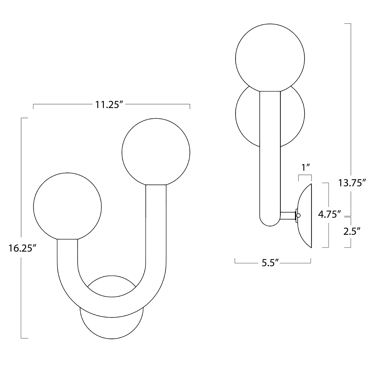 Happy Sconce Left Side (Natural Brass), by Regina Andrew Detroit, 11.25" width x 16.25" height x 5.5" depth thumbnail 9