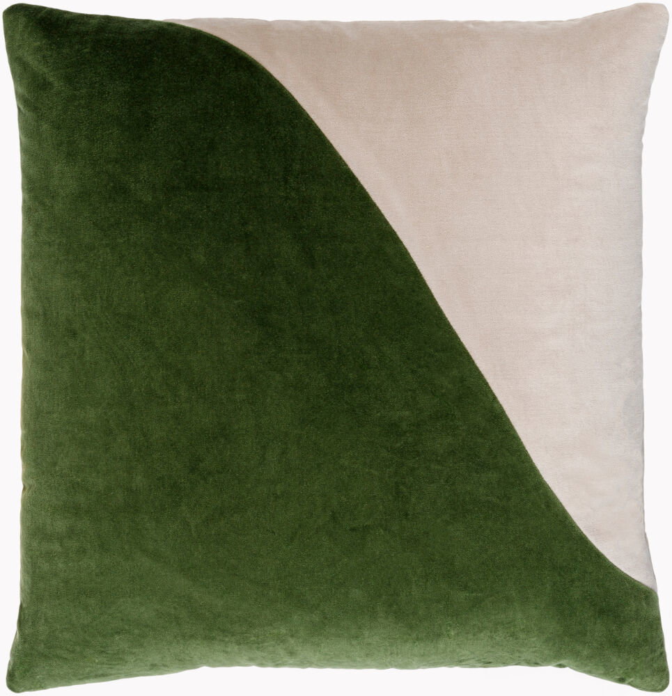 Cotton Velvet Accent Pillow Poly, Decorative Pillow by Surya, 22" length x 22" width